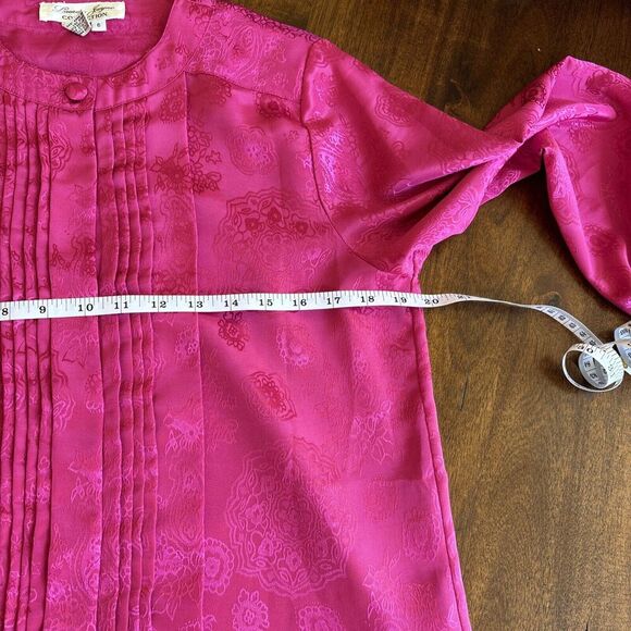 Vintage Laura and Jayne Collection blouse womens size 6 Fuschia - Picture 7 of 8